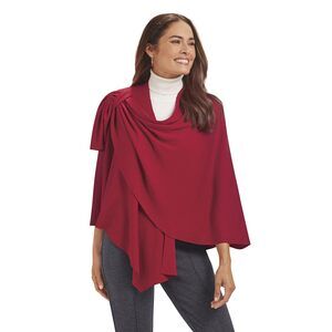 5285 Sweater Wrap, Women’s Cross Front Shawl, Ladies Soft Smooth Knit Cape